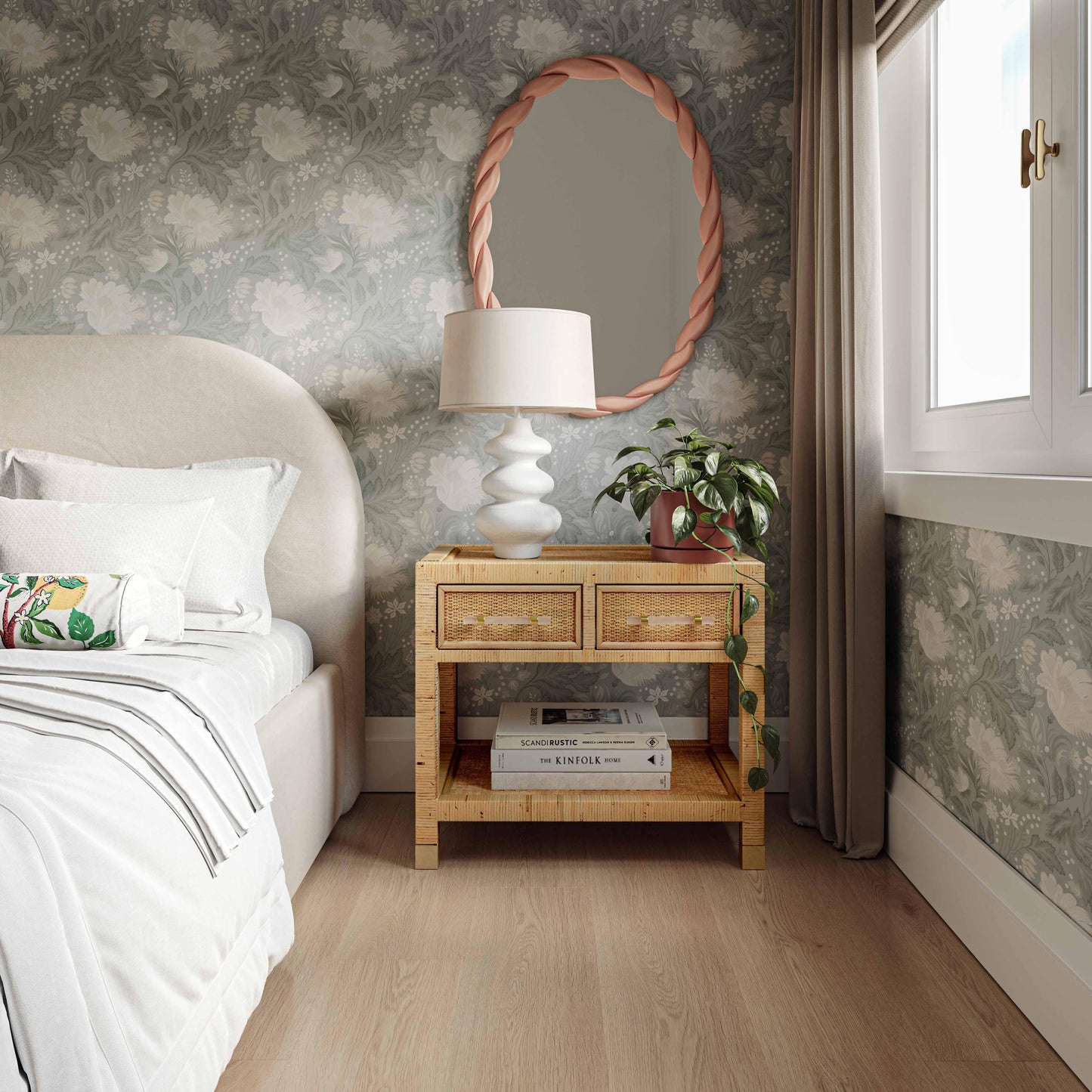 Amara 25" Natural Rattan Nightstand