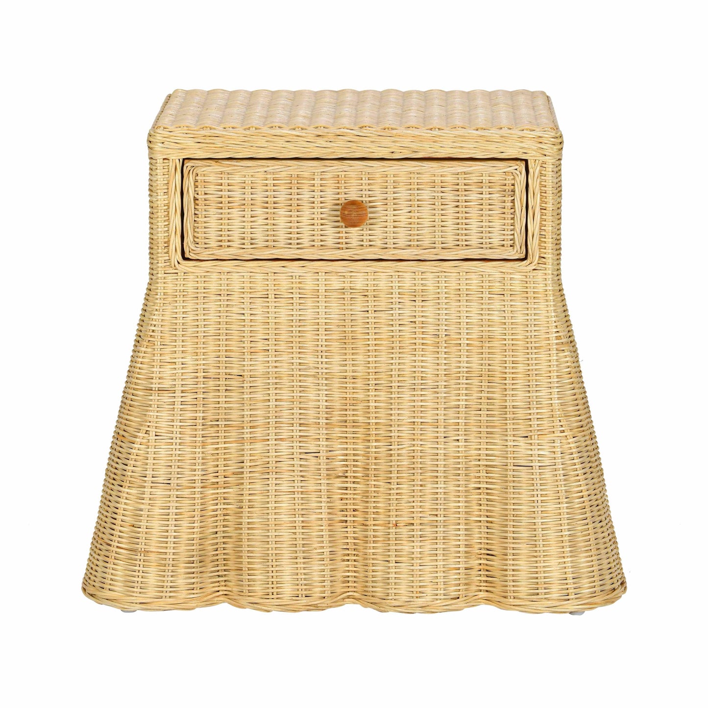 Pentra 25" Natural Rattan Nightstand With Drawer
