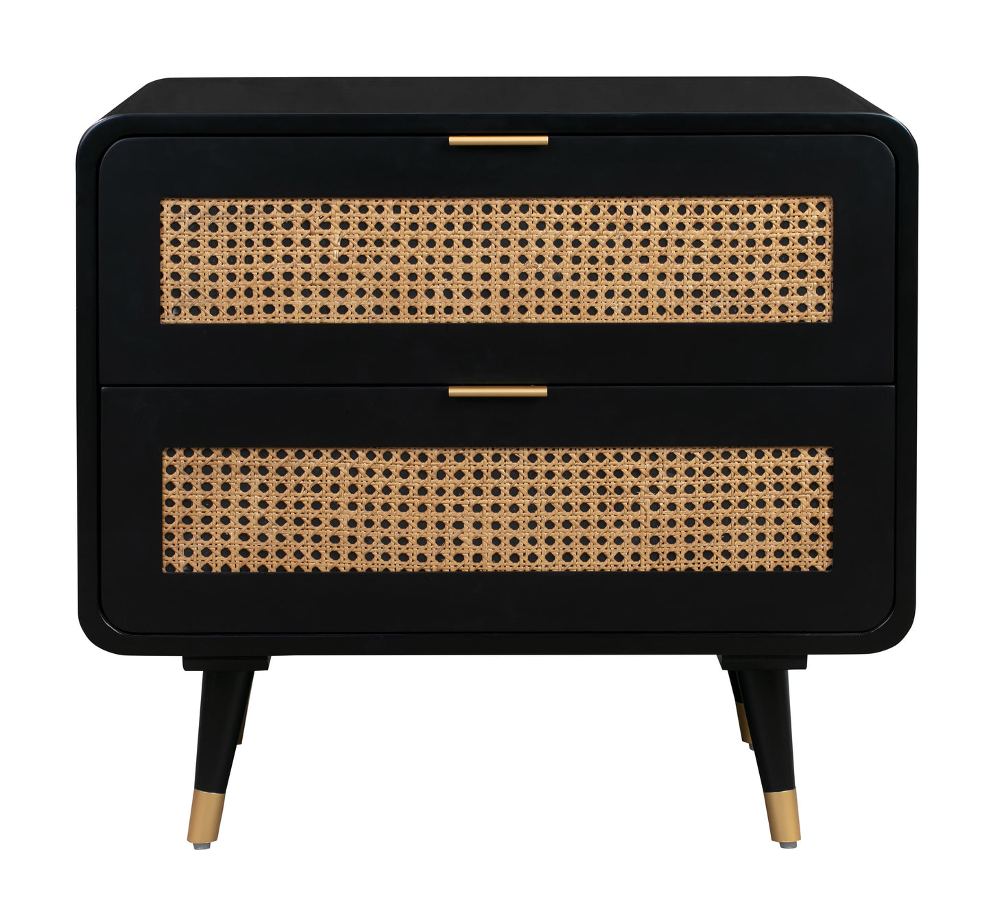 Christine 27" Black 2-Drawer Nightstand - Default Variant