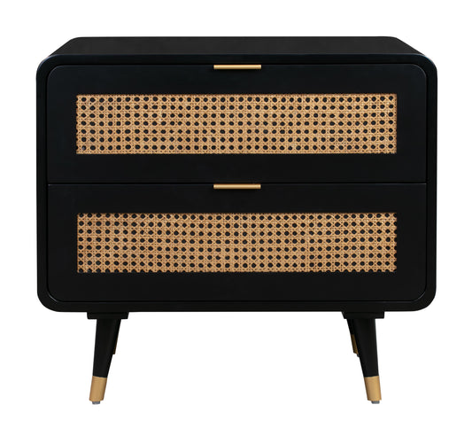 Christine 27" Black 2-Drawer Nightstand - Default Variant
