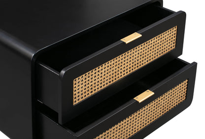 Christine 27" Black 2-Drawer Nightstand