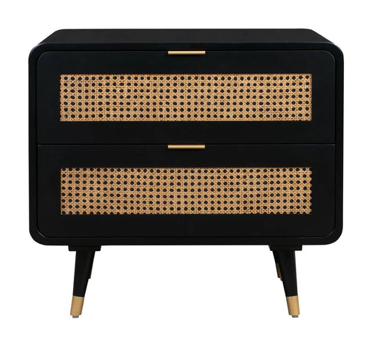 Christine 27" Black 2-Drawer Nightstand