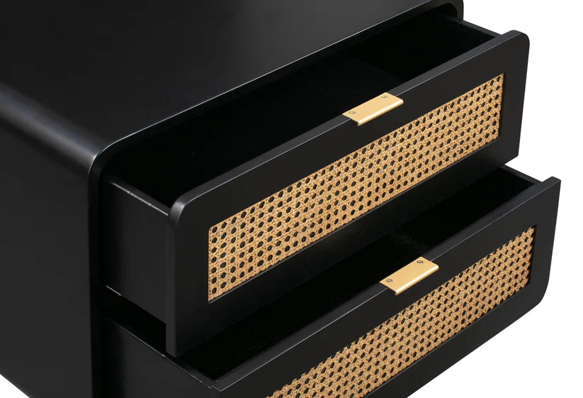 Christine 27" Black 2-Drawer Nightstand