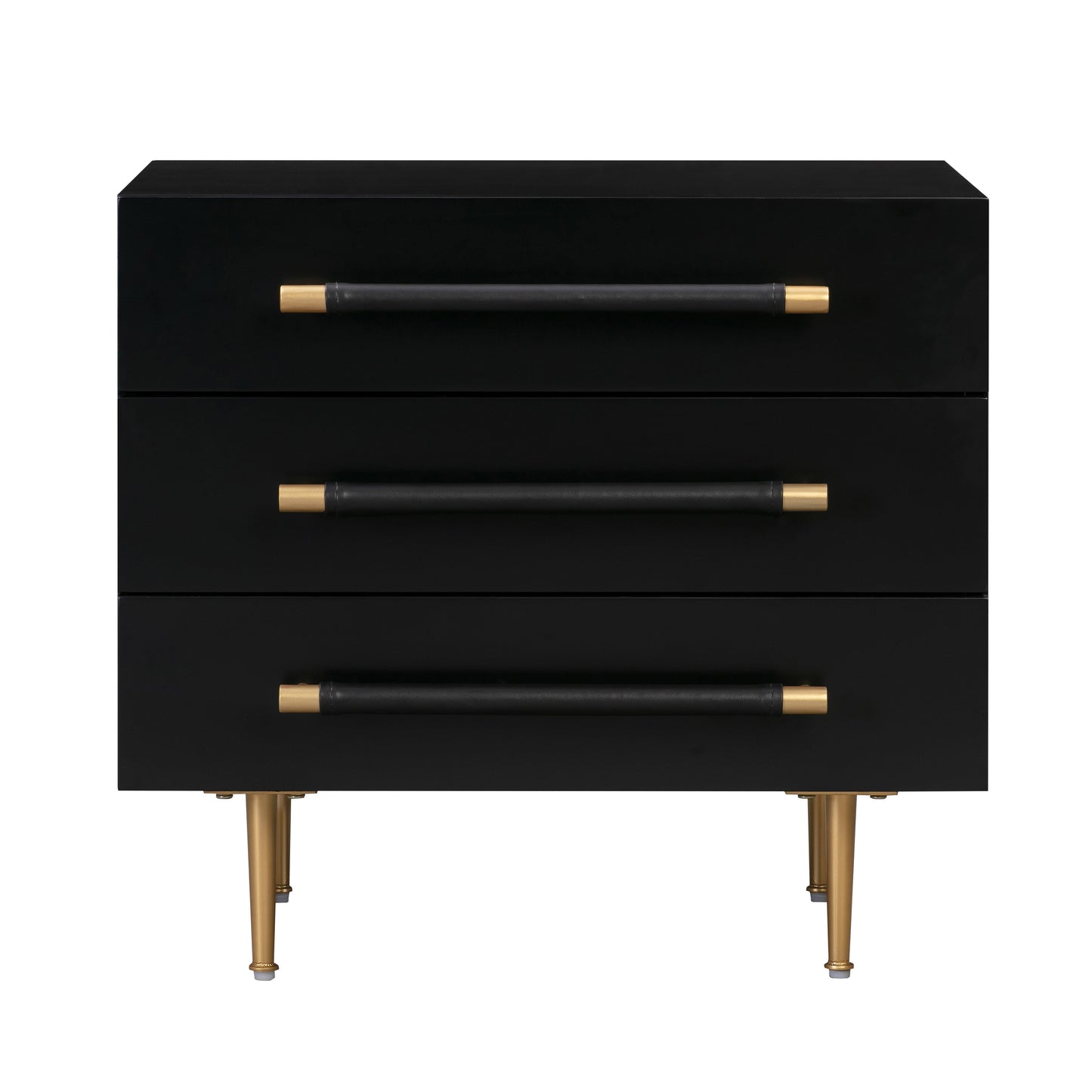 Trident 28" 3-Drawer Nightstand - Black