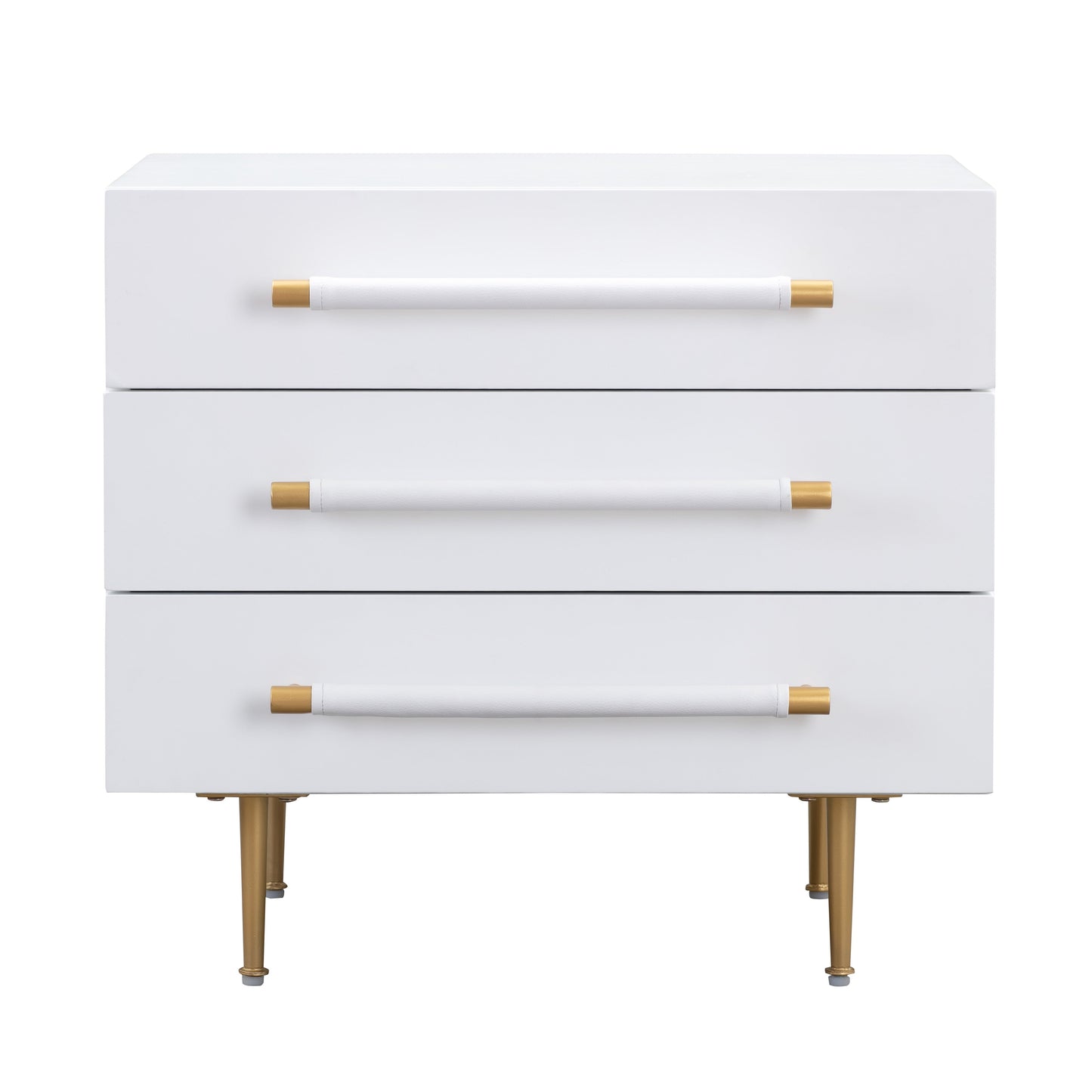 Trident 28" 3-Drawer Nightstand - White
