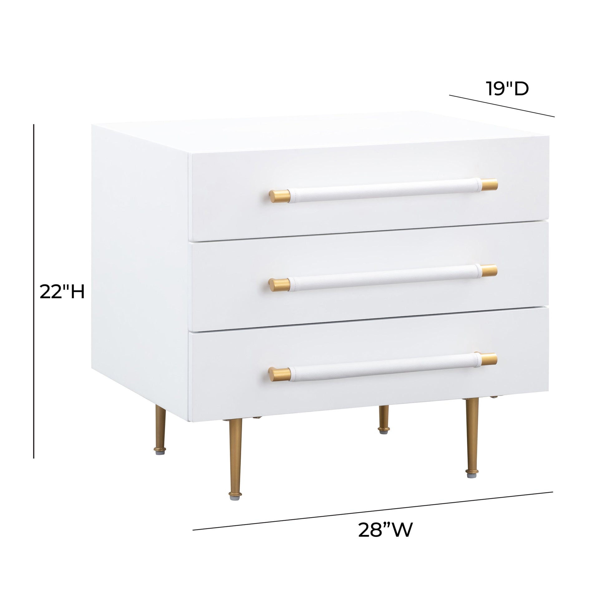 Trident 28" 3-Drawer Nightstand