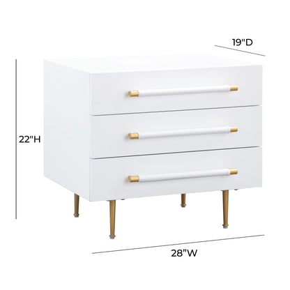 Trident 28" 3-Drawer Nightstand