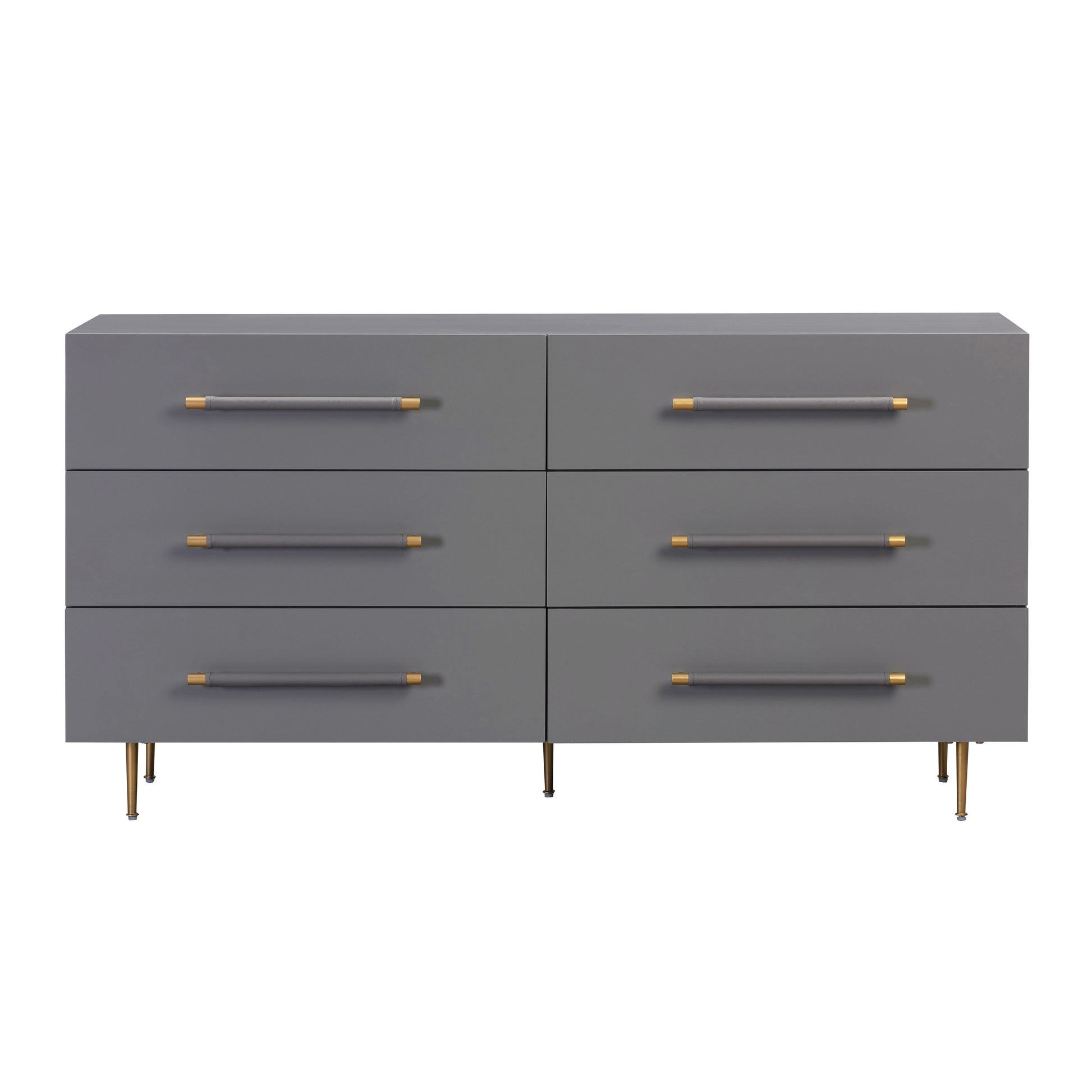 Trident 62" 6-Drawer Dresser - Grey