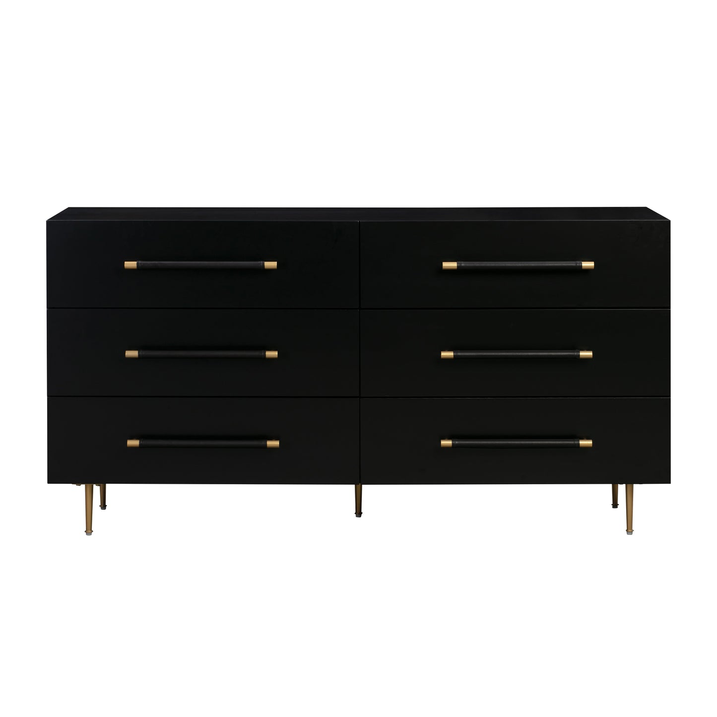 Trident 62" 6-Drawer Dresser - Black