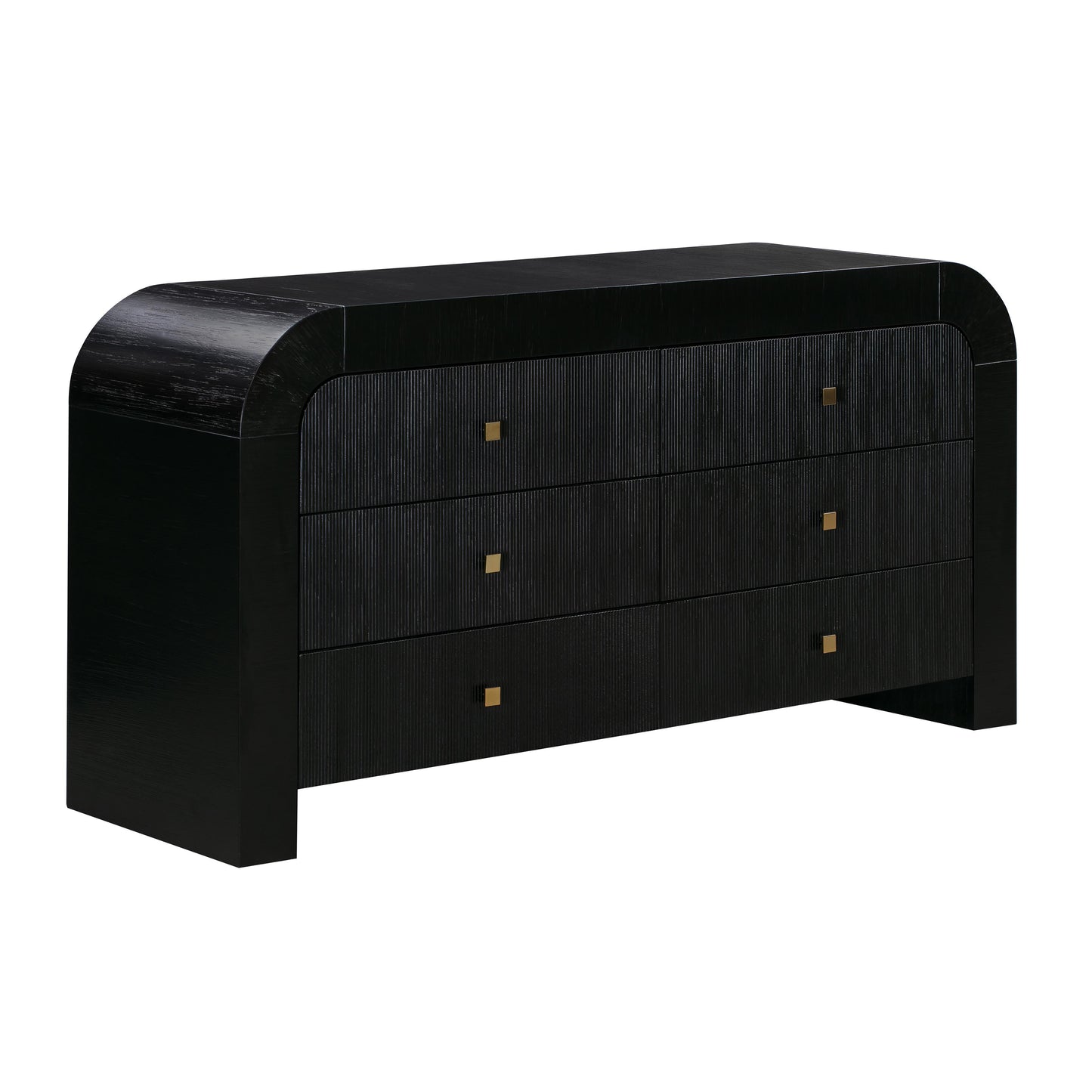 Hump 62" Arched 6-Drawer Dresser - Black