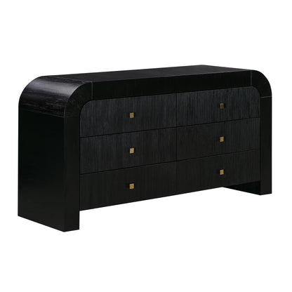 Hump 62" Arched 6-Drawer Dresser - Black