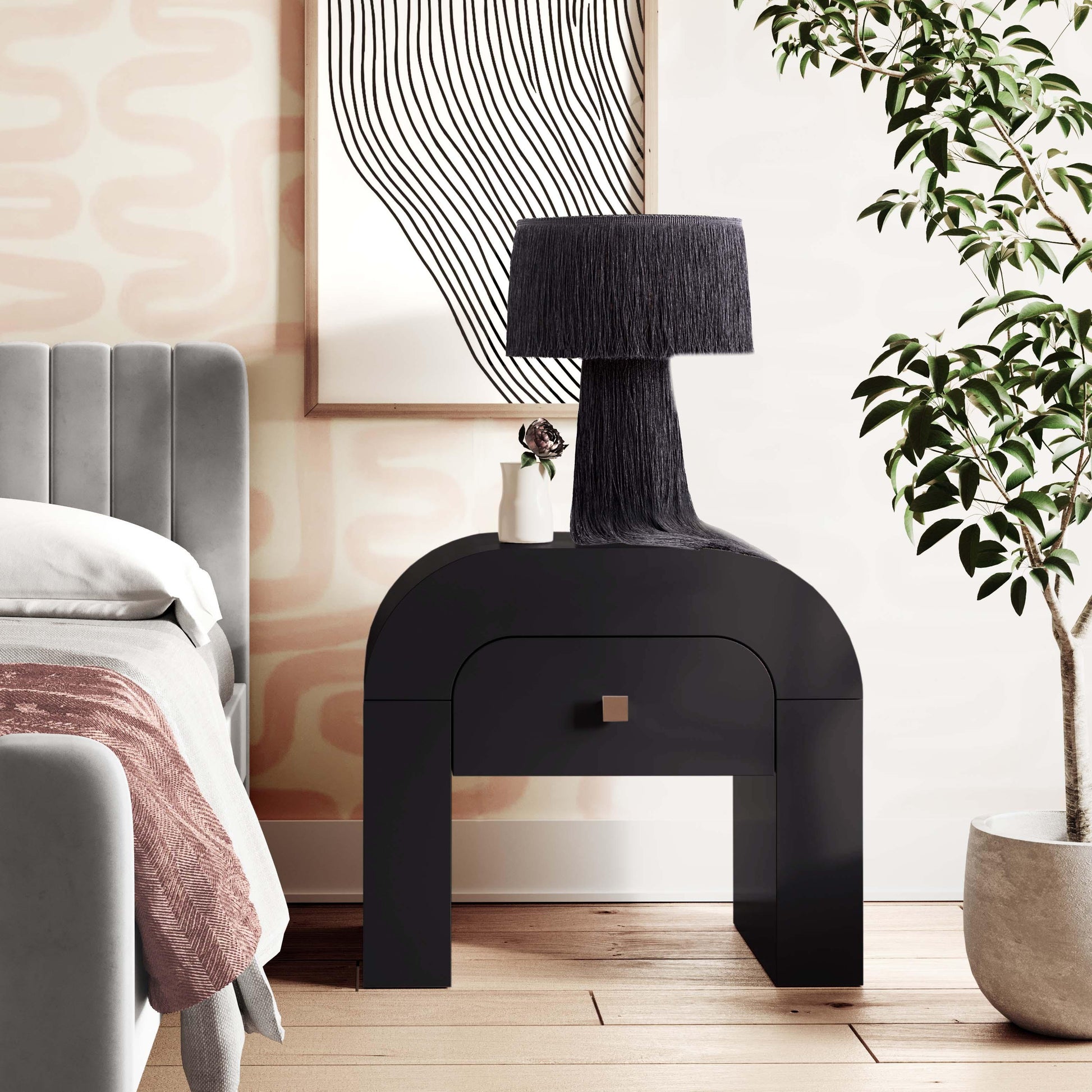 Hump 26" Arched Nightstand With Drawer