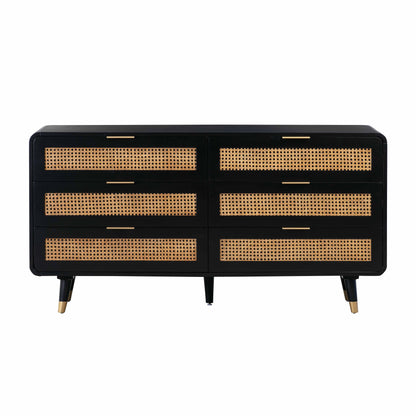 Christine 62" Black 6-Drawer Dresser - Default Variant