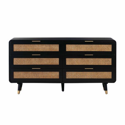 Christine 62" Black 6-Drawer Dresser - Default Variant