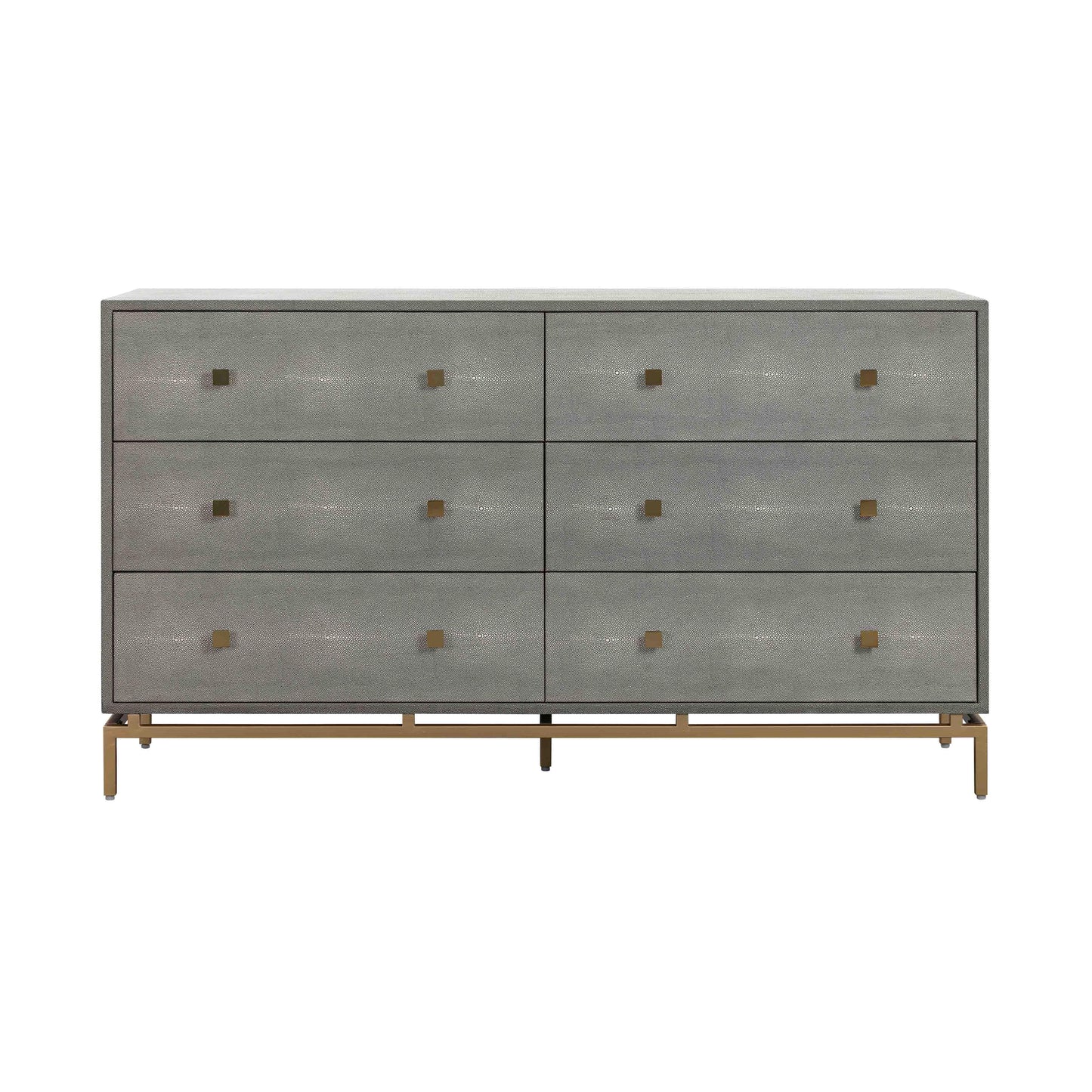 Pesce 57" Faux Shagreen 6-Drawer Dresser - Grey