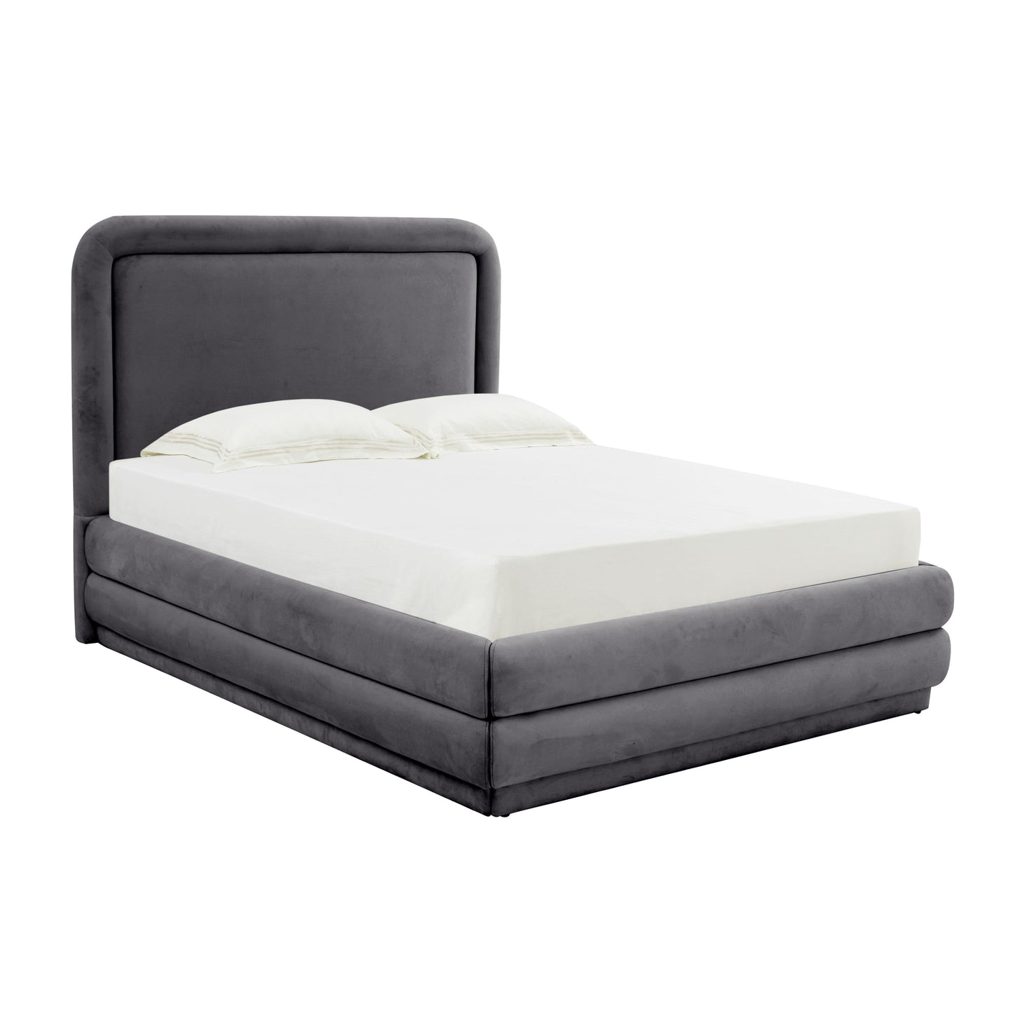 Briella Performance Velvet Bed - Dark Grey / Queen