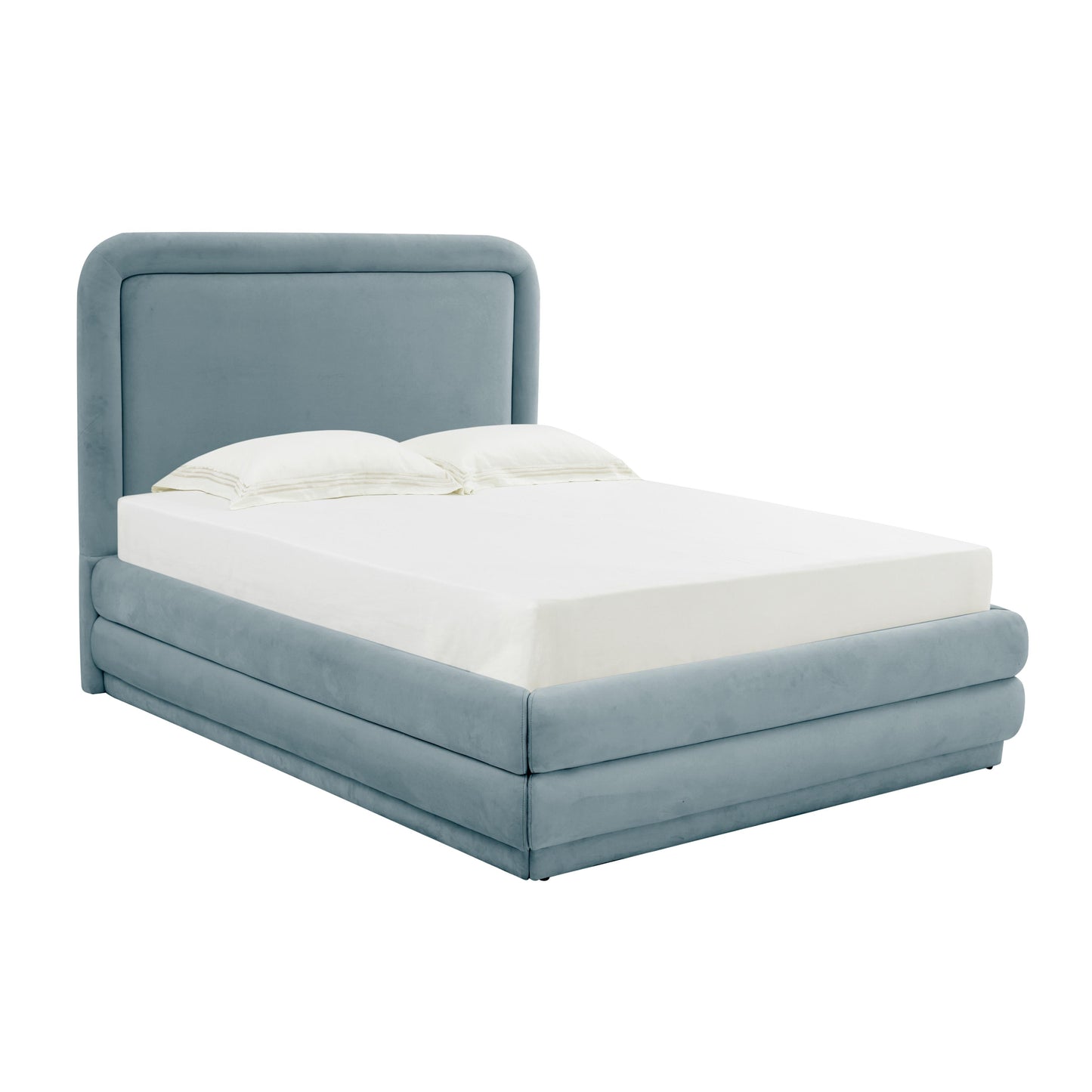 Briella Performance Velvet Bed - Bluestone / Full