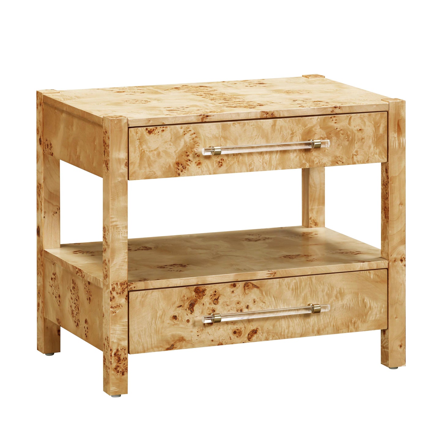 Brandyss 26" Burl 2-Drawer Nightstand - Natural