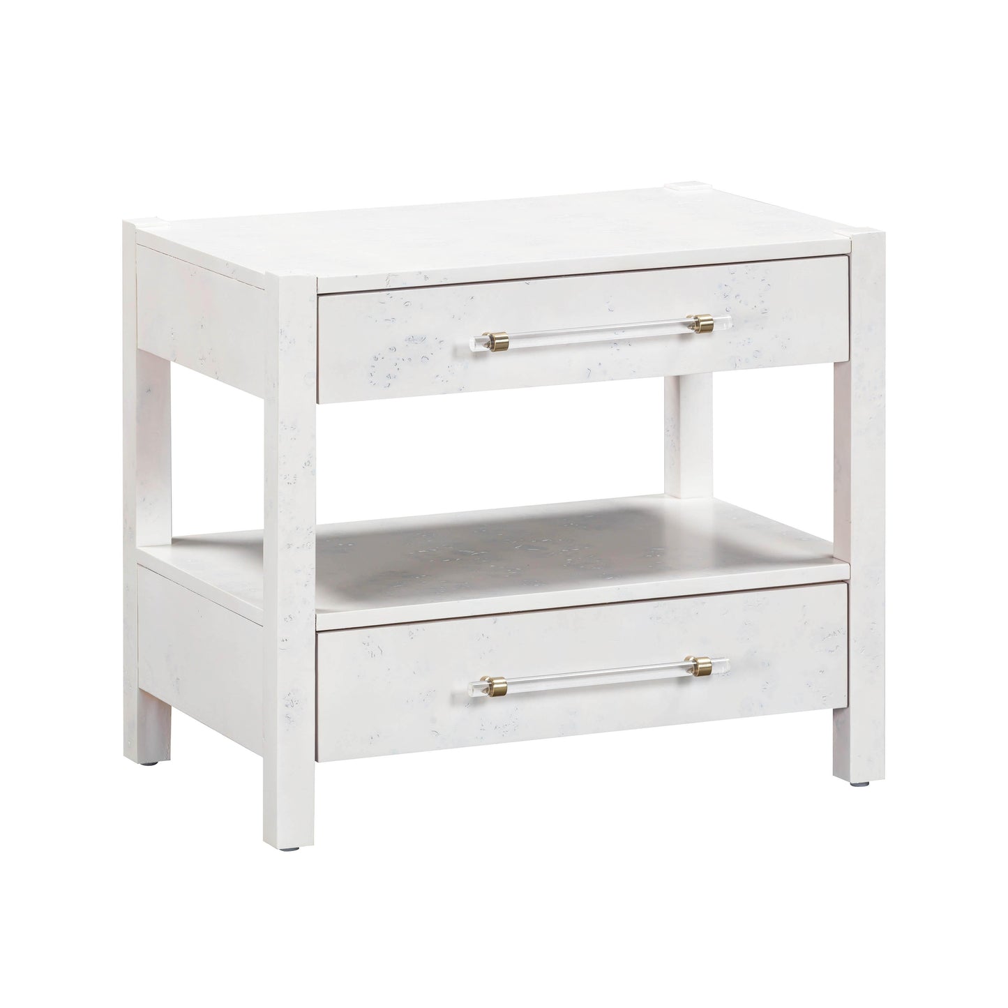 Brandyss 26" Burl 2-Drawer Nightstand - White