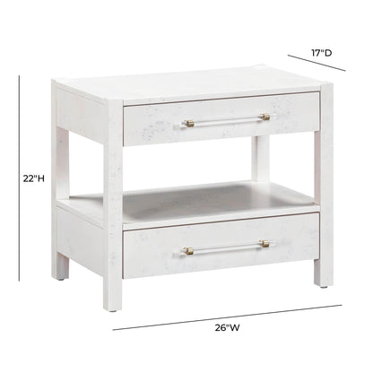 Brandyss 26" Burl 2-Drawer Nightstand