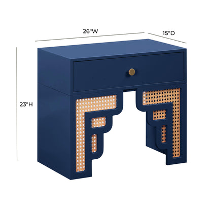 Suzie 26" Rattan Nightstand With Drawer