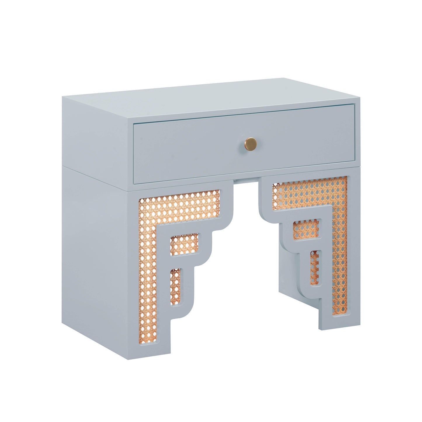 Suzie 26" Rattan Nightstand With Drawer - Blue