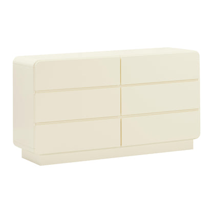 Sagura 56" 6-Drawer Dresser - Cream