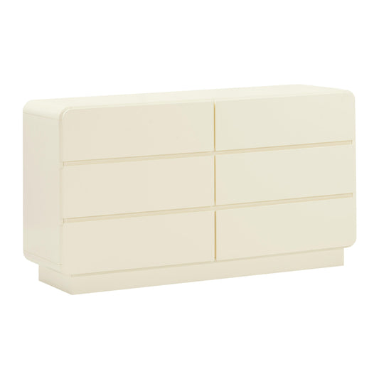 Sagura 56" 6-Drawer Dresser - Cream
