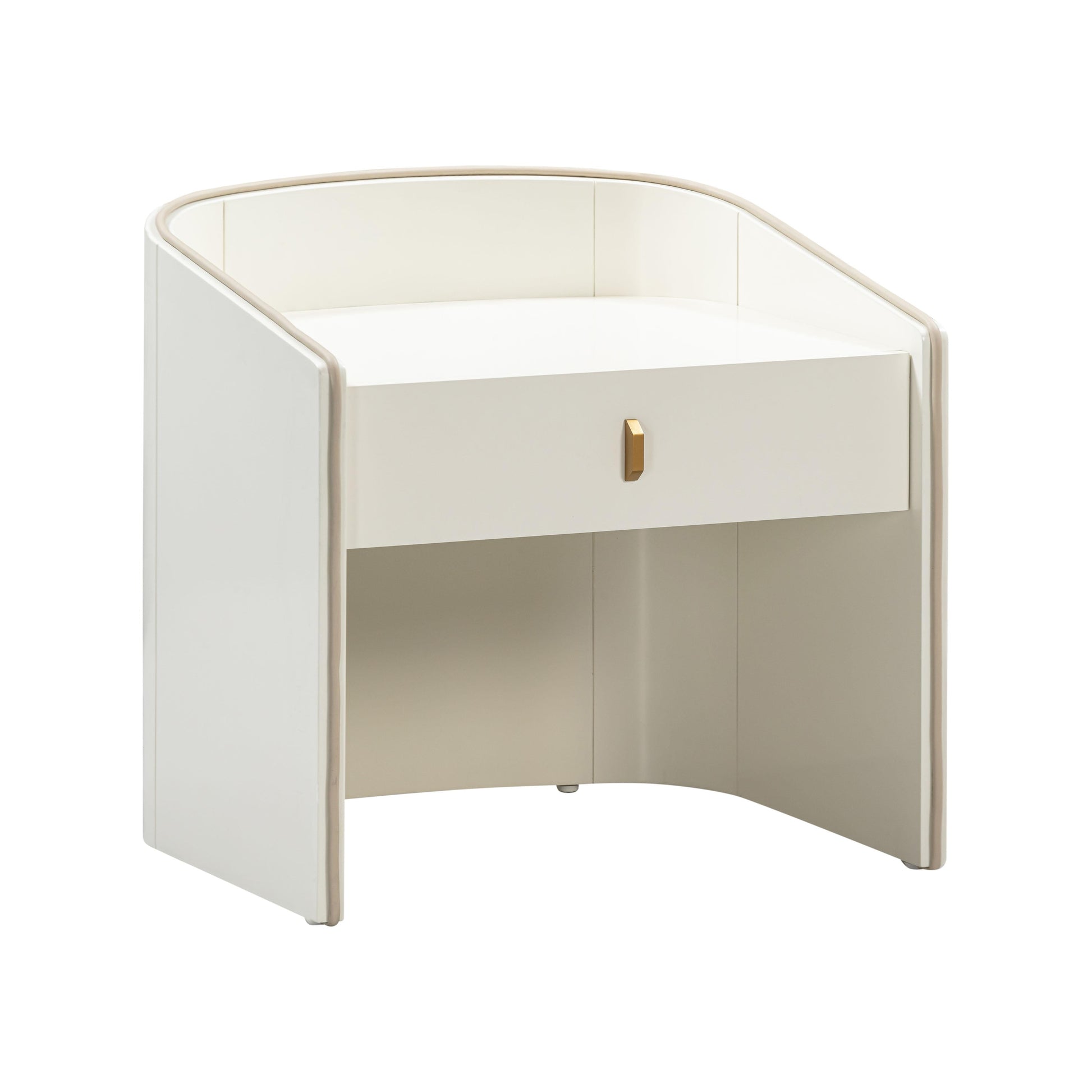 Collins 22" Lacquer Nightstand With Drawer - Cream