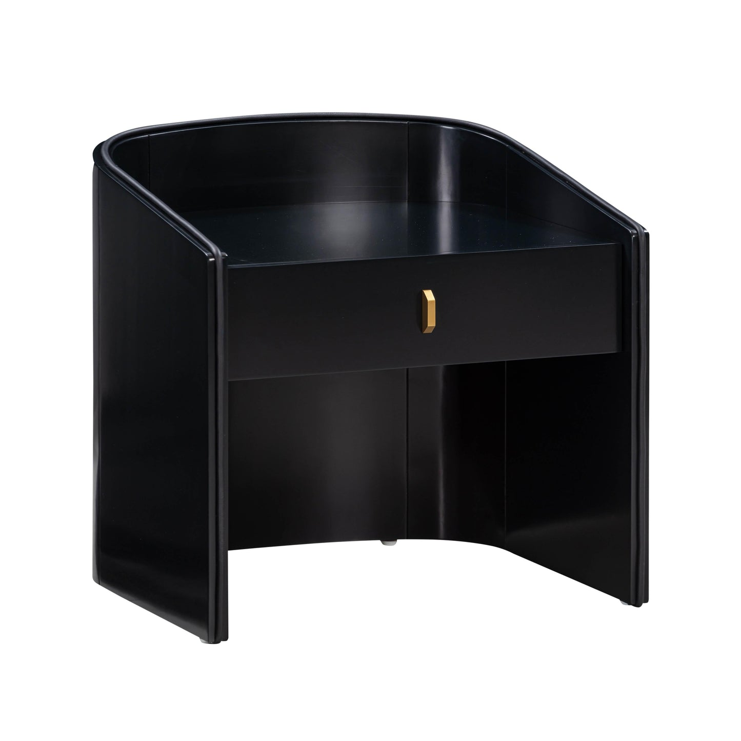 Collins 22" Lacquer Nightstand With Drawer - Black