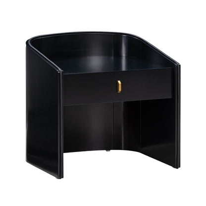 Collins 22" Lacquer Nightstand With Drawer - Black
