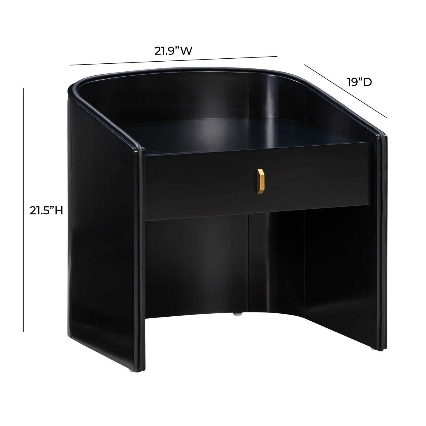 Collins 22" Lacquer Nightstand With Drawer