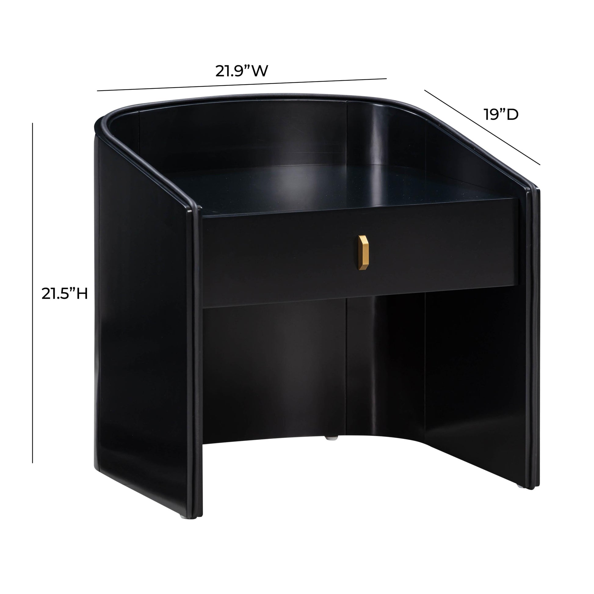 Collins 22" Lacquer Nightstand With Drawer