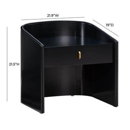 Collins 22" Lacquer Nightstand With Drawer