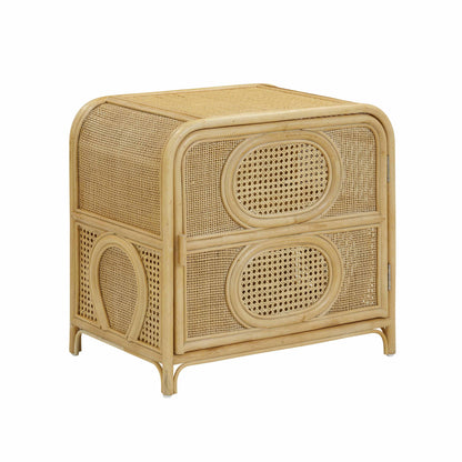 Tina 27" Rattan Nightstand With Storage - Natural