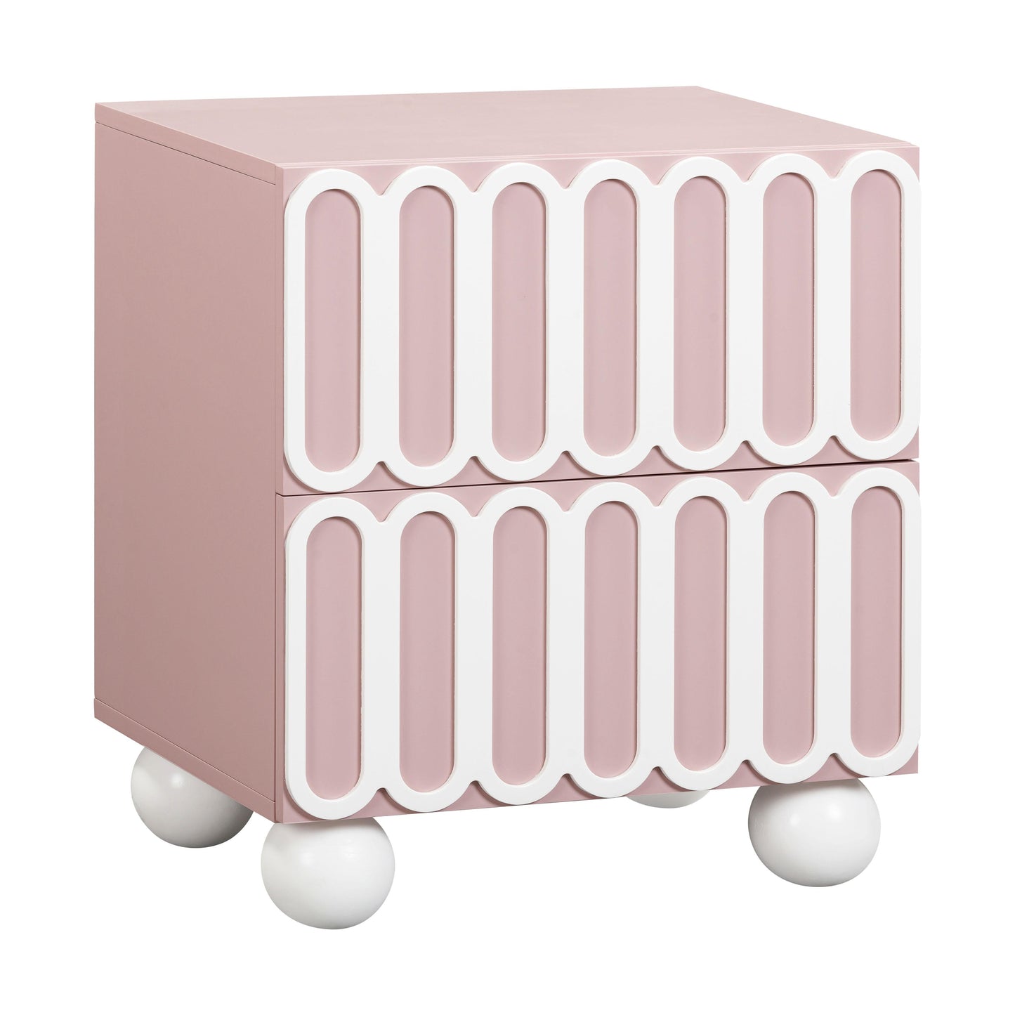 Tori 23" Motif 2-Drawer Nightstand - Mauve