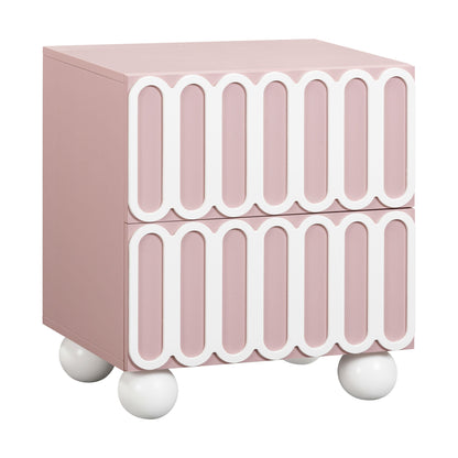 Tori 23" Motif 2-Drawer Nightstand - Mauve