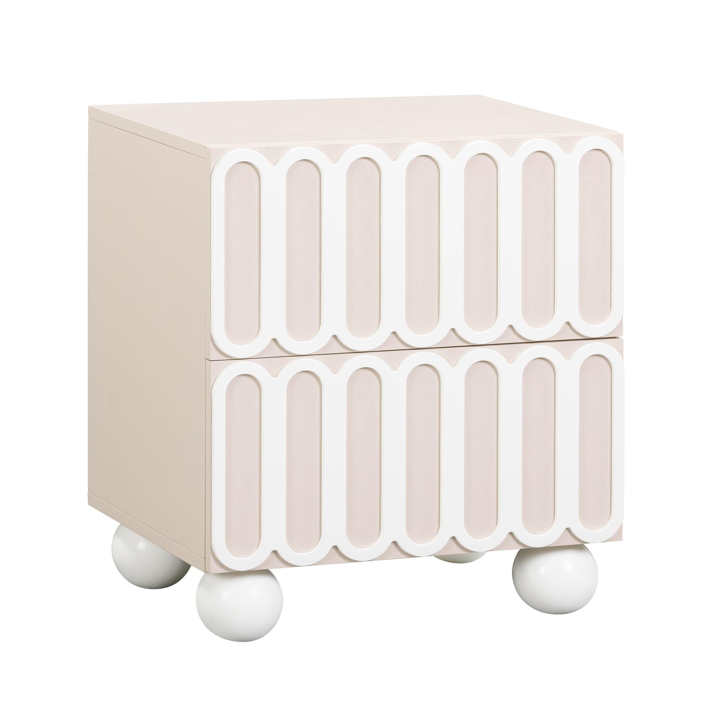 Tori 23" Motif 2-Drawer Nightstand - Taupe
