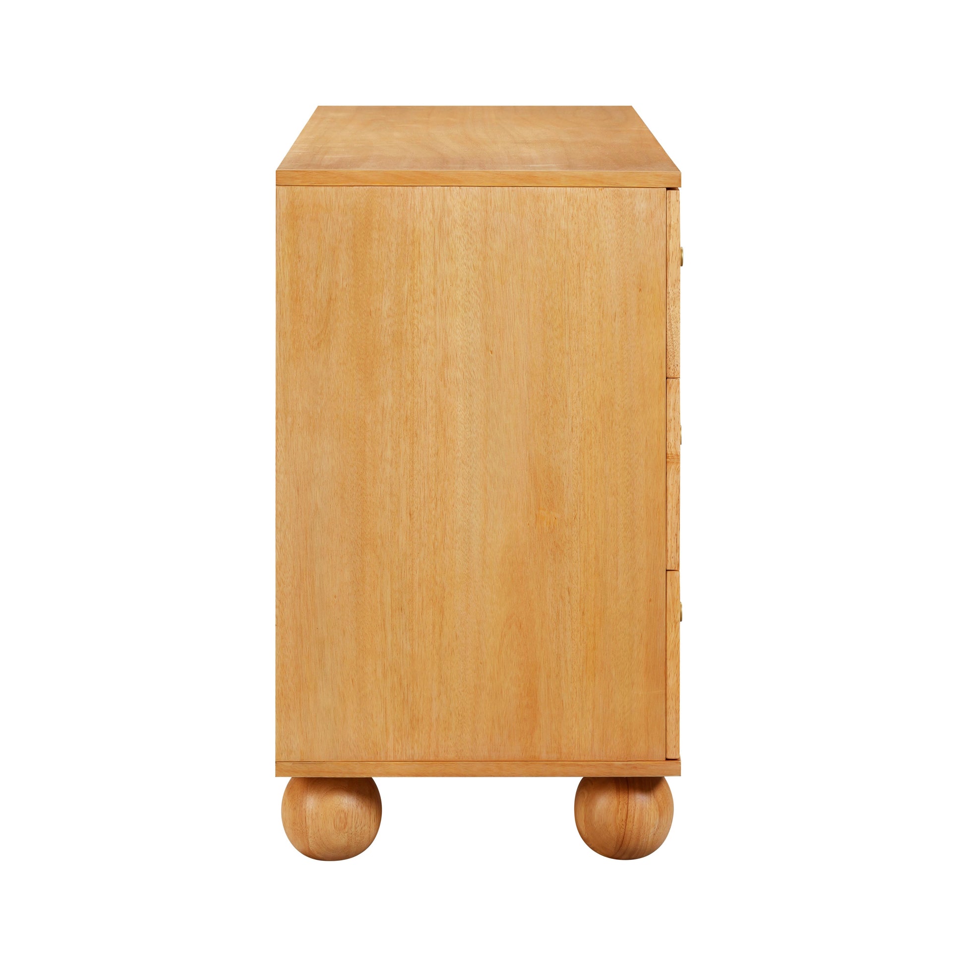 Grappa 62" Natural Wood &amp; Raffia Wavy 6-Drawer Dresser