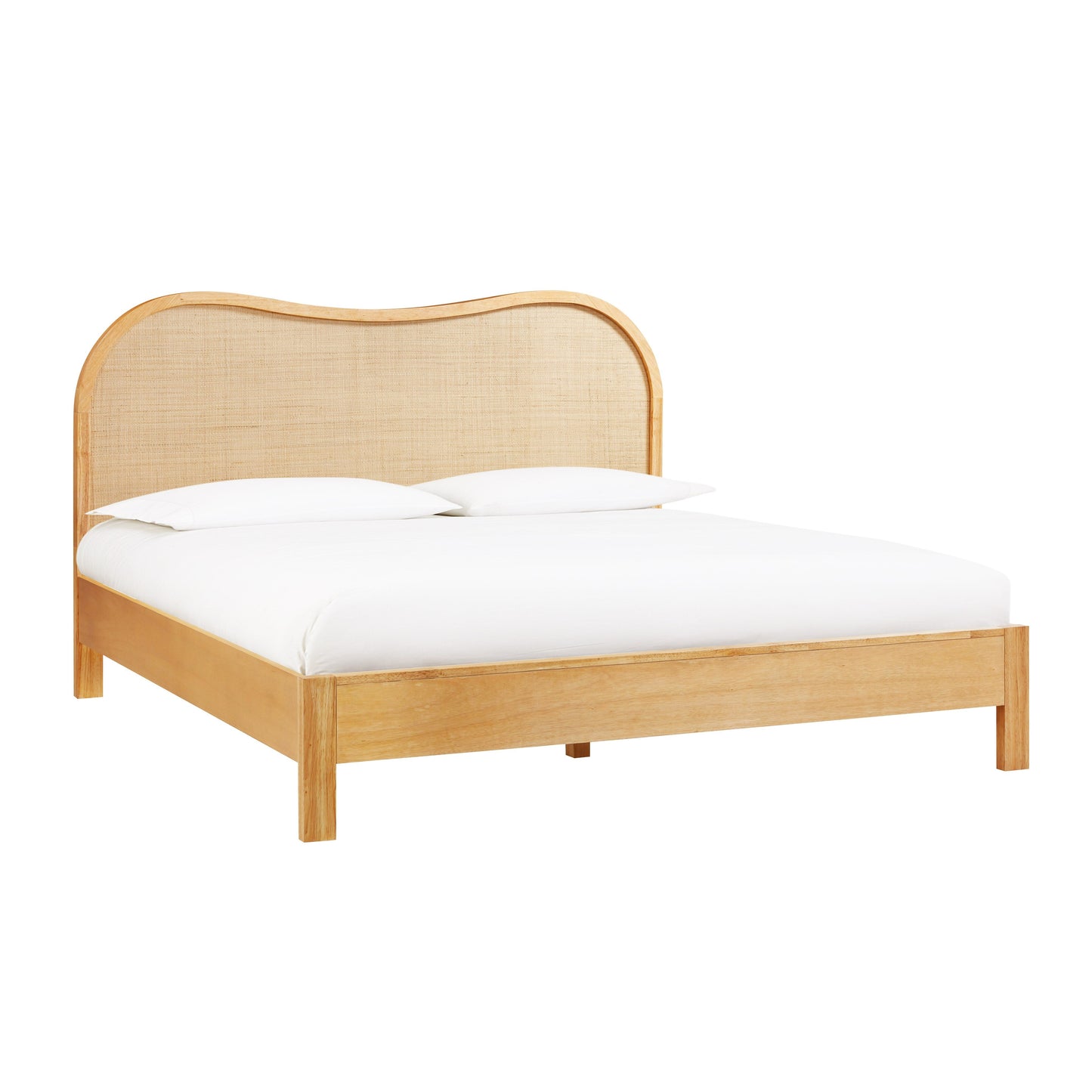 Grappa Natural Wood &amp; Raffia Bed - King