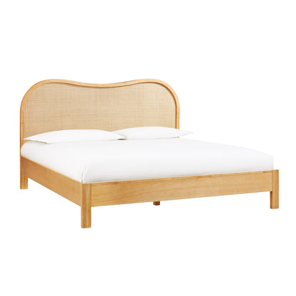 Grappa Natural Wood &amp; Raffia Bed - King