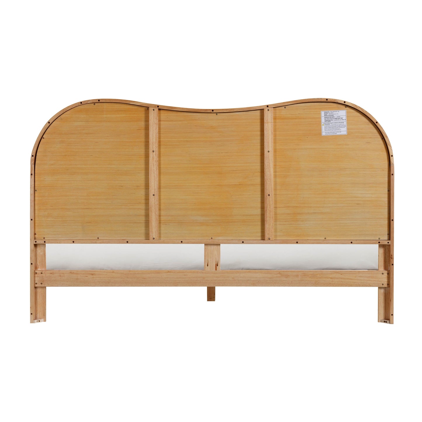Grappa Natural Wood &amp; Raffia Bed