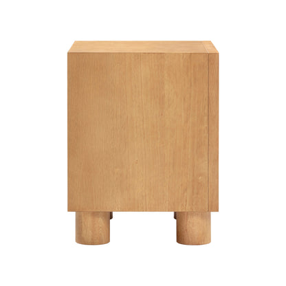 Miles 22" Natural Wood 2-Drawer Nightstand