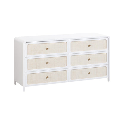 Patty 62" Rattan 6 Drawer Dresser