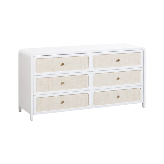 Patty 62" Rattan 6 Drawer Dresser