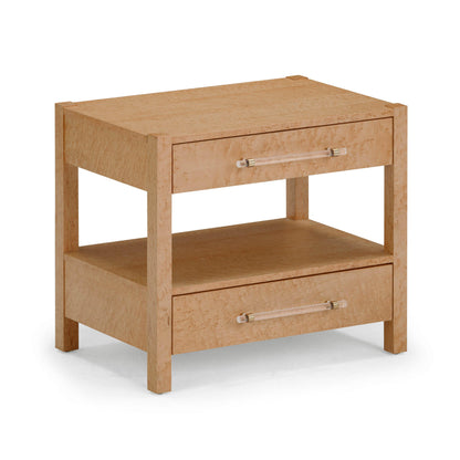 Brandyss 26" Burl 2-Drawer Nightstand - Birdseye Maple