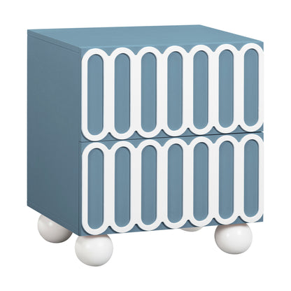 Tori 23" Motif 2-Drawer Nightstand - Blue