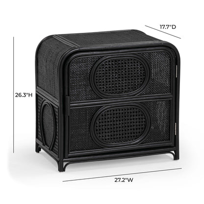Tina 27" Rattan Nightstand With Storage