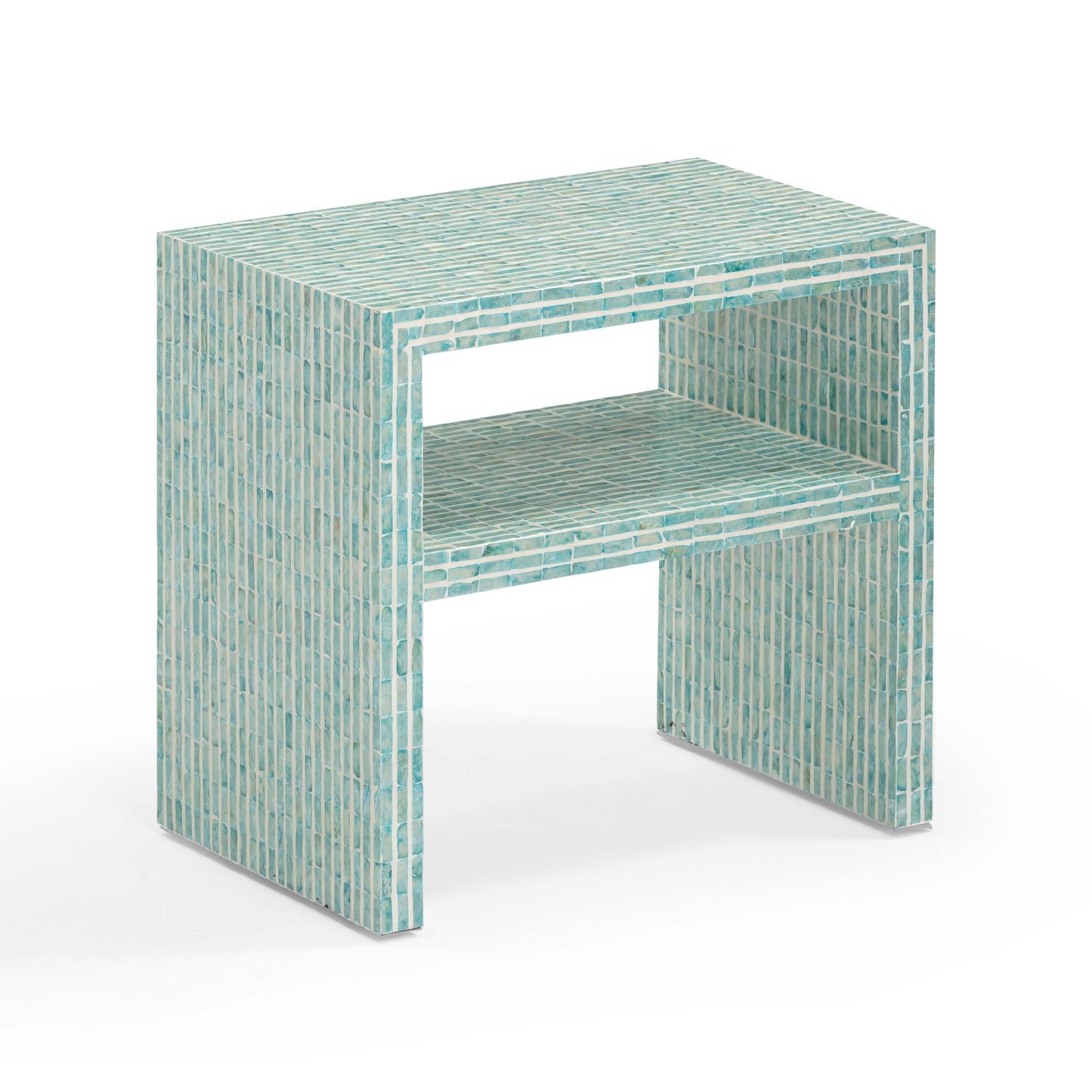 Derry 22" Capiz Shell Nightstand - Blue