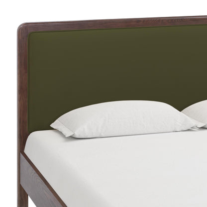 Hella Contract-Grade Velvet and Ash Wood Bed
